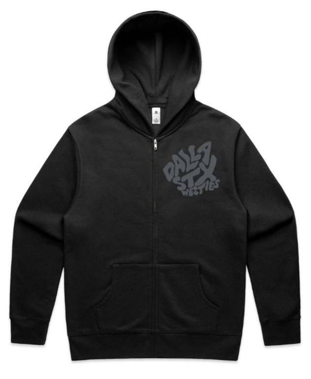 Gravel Saint Zip-Up (Men's/Unisex) - Black Static