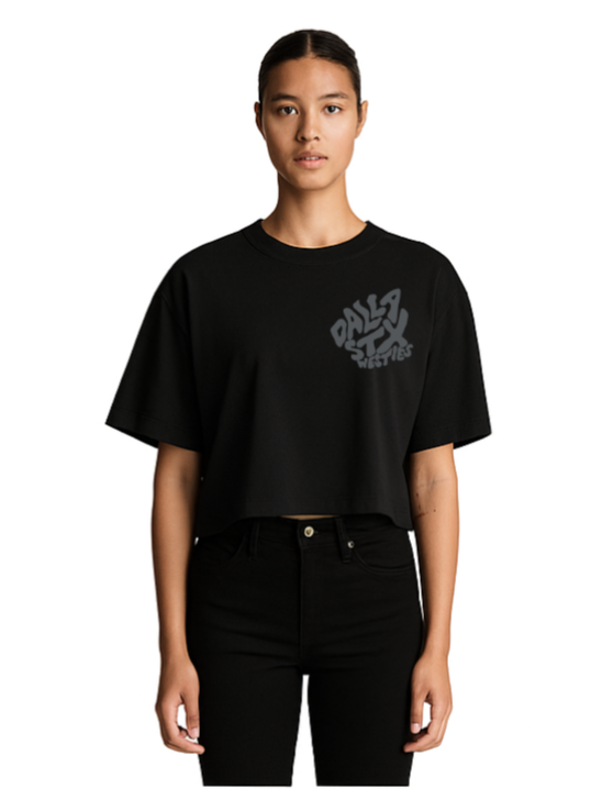 Sweet Provocateur Crop - Black Static