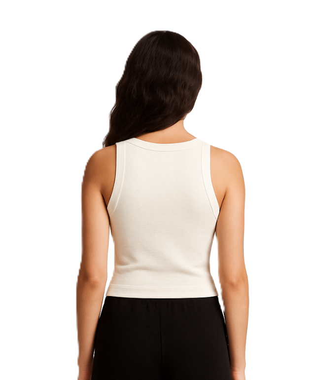 Ribline Organic Crop Tank (Women's) - Bone Signal