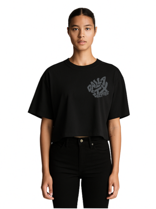 Sweet Provocateur Crop - Black Static