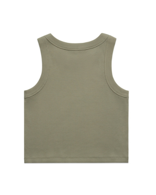 Ribline Organic Crop Tank - Shadow Moss