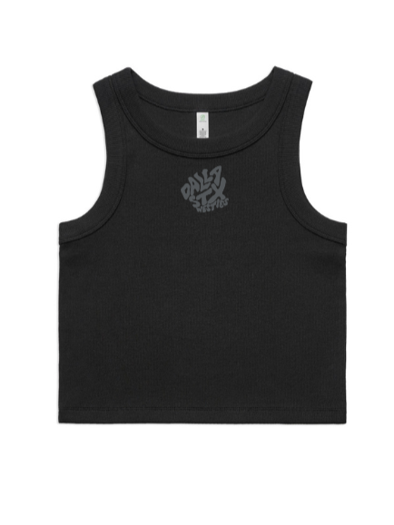 Ribline Organic Crop Tank - Black Static