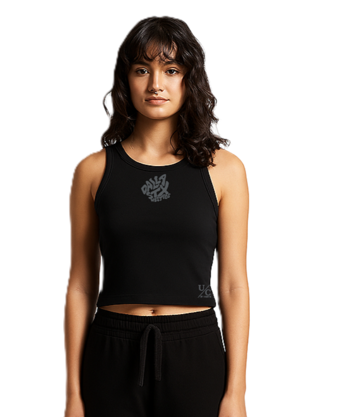 Ribline Organic Crop Tank - Black Static